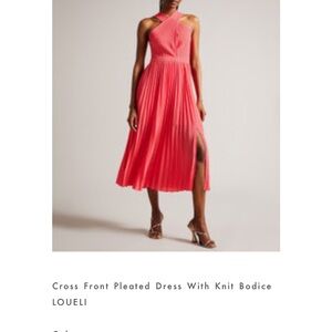 Ted Baker Cross Front Pleated Dress With Knit Bodice
LOUELI, Size 8 US. Coral